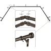 Mayrhyme Aste per tende da finestra a bovindo in bronzo scuro con terminali in alluminio e staffe, asta centrale regolabile da 91 a 182 cm, aste laterali da 50-91 cm