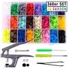 pajoma Set di 360 bottoni automatici T5 + pinza (T3, T5, T8) per tutti i tipi di abbigliamento fai da te, accessori per fai da te, accessori a scatto