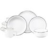 CreaTable, 24795, serie Nordic Festive Weiss, set di stoviglie per 2 persone, servizio combinato in gres, lavabile in lavastoviglie e microonde, produzione di qualità