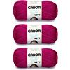 Caron Simply Soft Party - Gomitolo di filato fucsia scintillante, 3 confezioni da 85 g, acrilico, 4 medio (pettinato) - 160 metri - per maglia/uncinetto