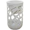 DRW Vaso con luce LED in fibra di vetro in ecru ruvido, 70 x 44 x 44 cm