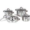 Jata Hogar BC8 - Batteria da Cucina in Acciaio Inox formata 4 Pezzi e 4 coperchi, Colore: Grigio