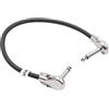 vhbw Cavo patch per chitarra da 15cm cavo jack per pedali per effetti - cavo patch jack con spina jack da 6,35 mm, angolare, piatto, nero/argento