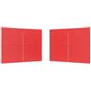 vidaXL Parete per tenda da festa 2 pz 300 x 195 cm Rosso PE e Acciaio