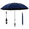 Elyebxj Ombrellone da Sedia con Morsetto, Ombrello con Clip Regolabile a 360° - Protezione UV, Ombrellone da Esterno Pieghevole per Spiaggia e Campeggio, Blu Navy, 23, 00 Pollici