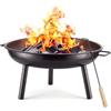 tectake® Braciere da Giardino con Attizzatoio, Ø 57,5 cm, Acciaio 2,5 mm