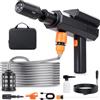 Dibaful Piccola idropulitrice senza fili con batteria da 12000 mAh, 2 opzioni di alimentazione, piccola pistola portatile con ugelli 5 in 1, tubo da 5 m, vaso in schiuma per auto, roulotte, terrazza