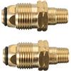 FASTROHY 2 Confezioni di adattatori universali per Serbatoio di Gas propano LP GPL Raccordo a Flusso Completo connettore in Ottone 1/4 '' 6 mm MNPT