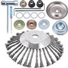 PLAXNS Lama rotante in filo di acciaio da 25,4 cm, con kit adattatore universale, compatibile con Stihl, Husqvarna, decespugliatori, tosaerba, muschio e rimozione della ruggine