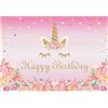 BAZEITFLOW Unicorn Photo Background Cloth Telo Fotografico Resistente per Feste Tema Unicorno Decorazioni Compleanno