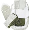 Medi Partners Riduttore Lettino Neonato - 100x60x15 Nido Antisoffoco Neonati 5-Parti Bozzolo Culla per Bebè Cuscino 100% Cotone (Griglia con oliva Minky)