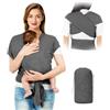 AOOWU Fascia Neonato Porta Bebè, Elastica Fascia per Neonati, Facile da Indossare, Marsupio Bambino in Tessuto Morbido, Leggero, Regolabile e Unisex, Adatta Fino a 15 kg