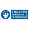 CARTELLI SEGNALATORI Cartello segnalatore - 35x12,5 cm - E' OBBLIGATORIO PROTEGGERE LE VIE RESPIRATORIE - alluminio - Cartelli Segnalatori (unità vendita 1 pz.)