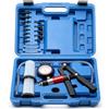 EQULIUS Set di pompa a vuoto per auto, pompa a bassa pressione, dispositivo di spurgo dei freni, dispositivo di prova di pressione sottovuoto, kit pompa a mano, tester sottovuoto, strumento di sfiato per auto