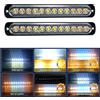 Willpower Barra LED Strobo 12LED Ambra Bianco Lampeggiante Per Auto 12V 24V | 2pz Lampada di Emergenza Luci, 18 Modalità, per 4x4 Trattore Camion Rimorchi Barca Fuoristrada, Sicuro Faretti Fendinebbia