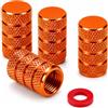 Ham-Hash Tappi per valvole in alluminio per pneumatici auto, universali, per auto, SUV, biciclette, camion e moto, resistenti sigillo ermetico, inserto Easy Grip, valvole Schrader, rosso (arancione)
