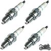 Zyrtkeriom 4 Candele CR7HSA per Scooter, Moto e Ciclomotori - Filettatura 10 mm, Ceramica Silicato Alluminio, Resistenza 1 kΩ, Distanza Elettrodi 0,7 mm, Compatibile per NGK C7HS, per Champion RZ10YC, per Denso