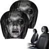 ZHUMCCY Copripoggiatesta Per Auto Decorazione Scherzosa 2 Pezzi da Sedili Auto | Copripoggiatesta Protettivo Faccia Per Halloween SUV Berlina Monovolume Camper Camion Famiglia Adulti Uomini Donn