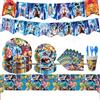 Bandai Dragon Ball Goku decorazioni per feste di compleanno per bambini Set di stoviglie tazze piatti tovaglioli Globos Baby Shower Anime Boy Party Supplies