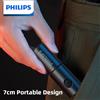 Philips New 7cm LED Mini torcia portatile ricaricabile 7 modalità di illuminazione per l'escursionismo e il viaggio autodifesa