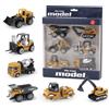 COOLPLAY Set di 6 Veicoli Giocattolo in Lega, Modelli Classici di Costruzione: Camion, Caricatore, Trattore, Escavatore, Regalo per Ragazzi