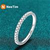 NeeTim Anello Moissanite in Argento Sterling 925 con Placcato in Oro Bianco Lab Diamond Eternity Band Anelli di Fidanzamento per Le Donne