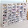 NONE 20PCS/24PCS Scatole per scarpe pieghevoli Flip Set Scarpiera Contenitore di stoccaggio impilabile Custodia per scarpe in plastica trasparente Organizzatore domestico 33*23*14cm