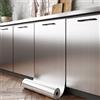 ctzsoop Adesivo Murale in Metallo Spazzolato Argento 40cm, Carta da Parati Adesiva in Acciaio Inox per Cucina, Soggiorno, Frigorifero, Piano di Lavoro