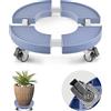SucceBuy 440 libbre blu/nero pattumiera Dolly base a rulli rotondi 15-22,8 pollici regolabile con carrello di rotolamento a tamburo a 4 ruote per carrello per piante Caddy