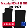 Wielganizator Set di tappetini in velluto per Mazda MX-5 II NB convertibile (1998-2005) - Nero (2 pezzi) set di tappetini per auto
