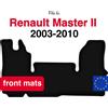 Wielganizator Tappetini anteriori in velluto per Renault Master II Delivery (2003-2010) - Nero (2 pz) set di tappetini anteriori per auto per pavimento del veicolo