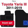 Wielganizator Tappetini anteriori in velluto per auto per Toyota Yaris III benzina (2011-2019) - Nero (2 pezzi) set di tappetini anteriori per auto