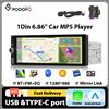 podofo Autoradio Podofo 1 Din con Carplay e Android Auto, Schermo Touch HD da 6,86 Pollici, Supporto Controllo al Volante, FM/RDS, EQ, AUX, BT, TF, USB