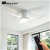MING&BEN Ventilatore da soffitto da 42,91 pollici con luce, motore DC silenzioso a risparmio energetico, 3 colori dimmerabili, 6 velocità regolabili, lampada ventilatore per camera da letto e soggiorno