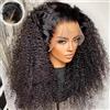 ALIKODY Parrucche di capelli umani Jerry Curly con densità del 200%, 13x6, con frontale in pizzo HD 13*4, per donne di colore, parrucche brasiliane ricce, colore naturale.
