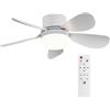 Leclstar Ventilatore da soffitto con luce e telecomando, portatile, con funzione di regolazione dell'intensità luminosa, per camera da letto, cucina, soggiorno.