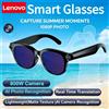 Lenovo Occhiali Smart 4K Lenovo per Uomo e Donna con Fotocamera HD, Traduzione in 150+ Lingue, ChatGPT, WIFI, Registrazione Video, Chiamate Bluetooth
