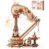 ROBOTIME ROKR Magic Harp Music Box, Puzzle 3D in Legno, Automazione con Ingranaggi Mobili, Cigno, Decorazione Artistica per la Casa, per Adolescenti e Adulti