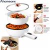 NONE Pentola Elettrica Multifunzione con Vaporiera Antiaderente, Hot Pot Elettrico per Studenti, Pentola Elettrica con Vaporiera, Multicooker da 3L Antiaderente, Cuocitore Rapido per Noodle, Ramen, Zuppa,