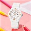 Casio Orologio analogico al quarzo da donna Casio LRW-200H-7E2, cinturino in resina bianca, dettagli in oro rosa, resistente all'acqua fino a 100 m e con datario