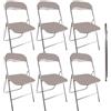 MA MAISON Set 6 Sedie Pieghevoli Imbottite - Seduta Comoda, Portatile, Struttura in Metallo, Slim, Salvaspazio, Resistenti, per Casa, Campeggio, Ufficio - da Interno, Esterno (Tortora, Golf)