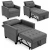 BAKAJI Poltrona Letto Singolo 3 in 1 con Schienale Reclinabile, Divano Relax Salvaspazio con Tasca per Appartamento, Camera da Letto, Imbottitura Ergonomica ad Alta Densità