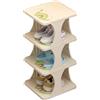 MeYuxg Scarpiera per bambini, sottile e alta, con motivo dinosauro, organizer salvaspazio per la cameretta dei bambini e il corridoio (crema, 5 livelli)