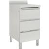 vidaXL Mobiletto da cucina commerciale con 3 cassetti 50x60x96 cm