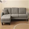 YanguVibes Divano angolare a forma di L con chaise longue sinistra e destra, intercambiabile, divano angolare a 3 posti, divano modulare in cotone e lino traspirante, ideale per soggiorno, piccoli