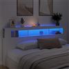 Rantry Mobili Testiera LED Bianca 220x18,5x103,5 cm Legno Multistrato, Testiera Letto, Testiera del Letto Matrimoniale, Schienale per Letto E Divano