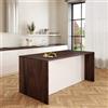 VE.CA.s.r.l. VE.CA - Isola Cucina Sophia con Piano Lavoro 90x154x83 cm, Made in Italy - Mobile Cucina Moderno, Credenza con 3 Ante - Ideale come Tavolo da Pranzo - Noce