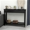 UYIHOME Consolle d'ingresso, Mobile Corridoio, Consolle in Legno con Ripiano, Ingresso, Soggiorno, Consolle Tavolo, Side Tavolo, Credenza Stretta, 30 x 100 x 75,5 cm (Black-2 Drawers)