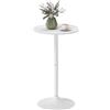 HOMCOM Tavolo Bar Rotondo Ø60x102 cm Salvaspazio Piano Verniciato Bianco | Tavolo da Cucina Alto, Struttura in Acciaio, Isola Cucina, Moderno, Sala da Pranzo