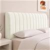 BOUFEIDA Federa per testiera, in pile al latte, con imbottitura, per la decorazione della camera da letto (bianco crema, 180 x 70 cm)